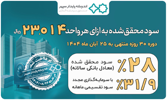 واریز سود آبان ماه صندوق درامد ثابت اندوخته پایدار سپهر