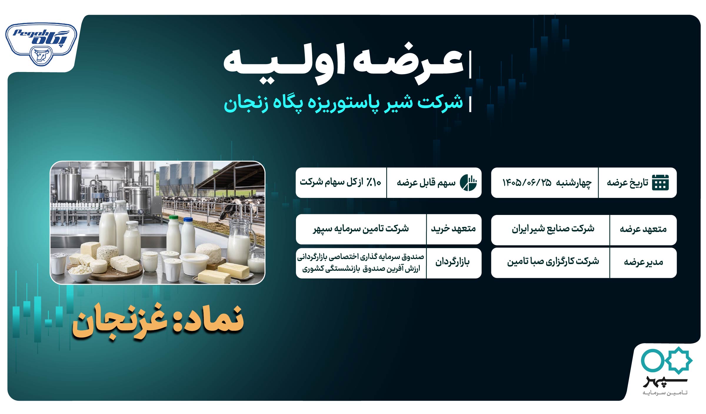عرضه اولیه شرکت «شیر پاستوریزه پگاه زنجان»
