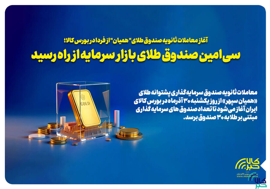 همیان سپهر، سی‌امین صندوق طلای بازار سرمایه، از سی‌ام آذرماه قابل معامله خواهد بود.